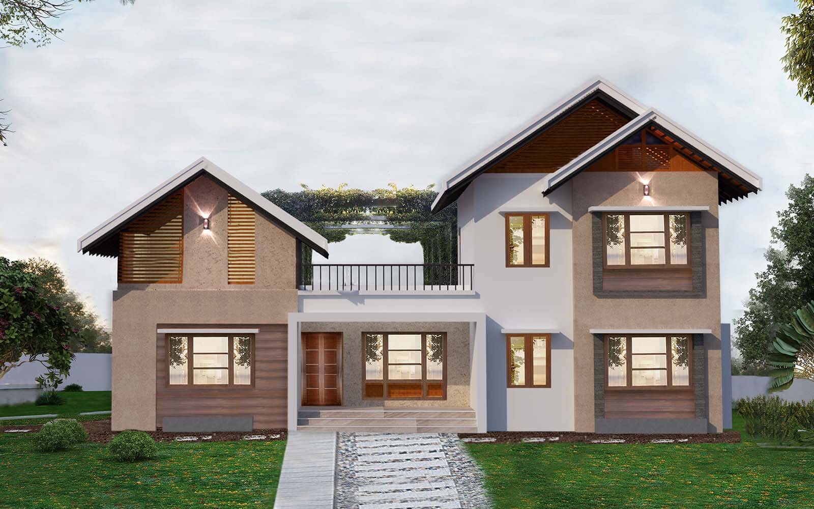Modern Home at Ettumanoor